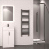 Eastbrook Ladder Rail 1200 x 400mm / Electric Only Eastbrook Wendover Straight Heated Towel Rail in Brushed Gunmetal