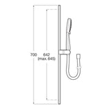 Roca Shower Riser Rail Roca Stella 3 Function Shower Handset with Slide Rail, Bracket and Hose in Matt Black