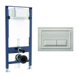Crosswater Wall Hung WC Frame Belgravia Plate in Brushed Nickel Crosswater 1.12m Slim Depth Dual Flush WC Support Frame Set with Flush Plate