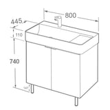 Imex Floor Standing Vanity Unit Imex Blade Floor Standing  800mm Double Door Vanity Unit with Basin