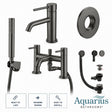 Aquarius Bathrooms Bath Shower Mixer Gun Metal Grey Aquarius RF-Series Complete Bath and Basin Brassware Pack with Basin Tap, Bath and Shower Mixer and Wastes