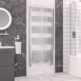 Eastbrook Wendover Curved Vertical Heated Towel Rail in Chrome