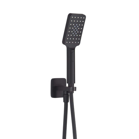 JTP Shower Handset Matt Black JTP HIX Wall Mounted Water Outlet with Holder, Shower Handset and Hose