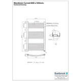 Eastbrook Wendover Curved Vertical Heated Towel Rail in Chrome