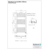 Eastbrook Wendover Curved Vertical Heated Towel Rail in Chrome