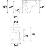 Heritage Back To Wall Toilet Heritage Caversham 600mm WC Unit, Cistern, Clinton Back to Wall Toilet and Soft Close Seat Bundle