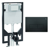 Crosswater Wall Hung WC Frame MPRO Plate in Matt Black Crosswater 1.14m Ultra Slim Depth Dual Flush WC Support Frame Set with Flush Plate