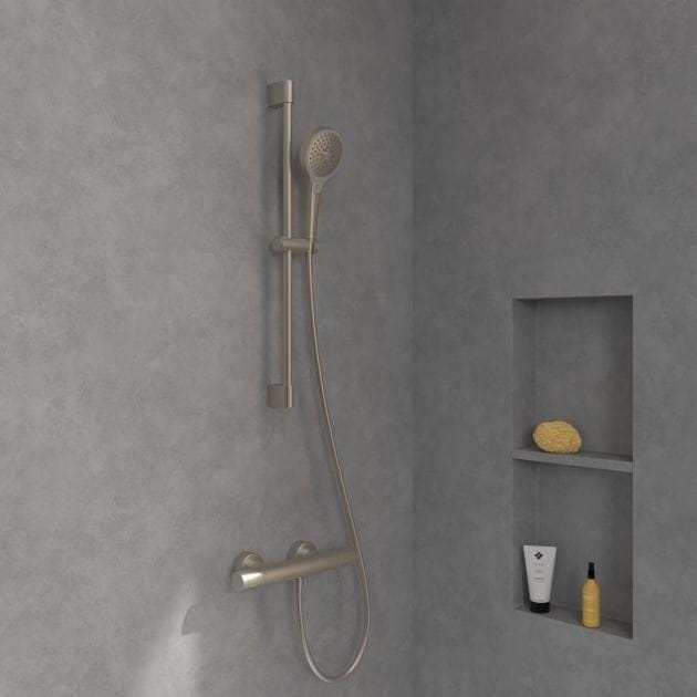 Villeroy & Boch Shower Riser Rail Villeroy & Boch Verve Riser Rail Shower Kit with Three Function Handset