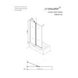 Crosswater Bath Screen Crosswater Clear 6 Double Panel Hinged Bath Screen