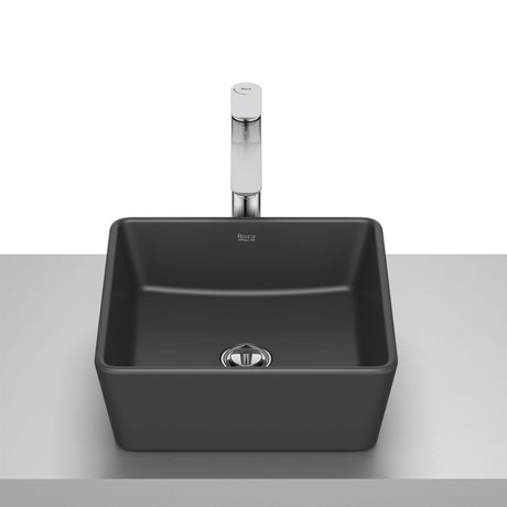 Roca Countertop Basin Matt Black Roca Optica  Square Countertop Basin