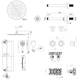 UK Bathroom Store Concealed Shower Set Crosswater Module Shower Set 2 with Riser Rail Kit and Overhead Shower