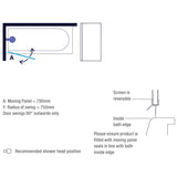 Merlyn Bath Screen Merlyn 5mm Single Square Pivot Bath Screen