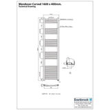 Eastbrook Wendover Curved Vertical Heated Towel Rail in Chrome
