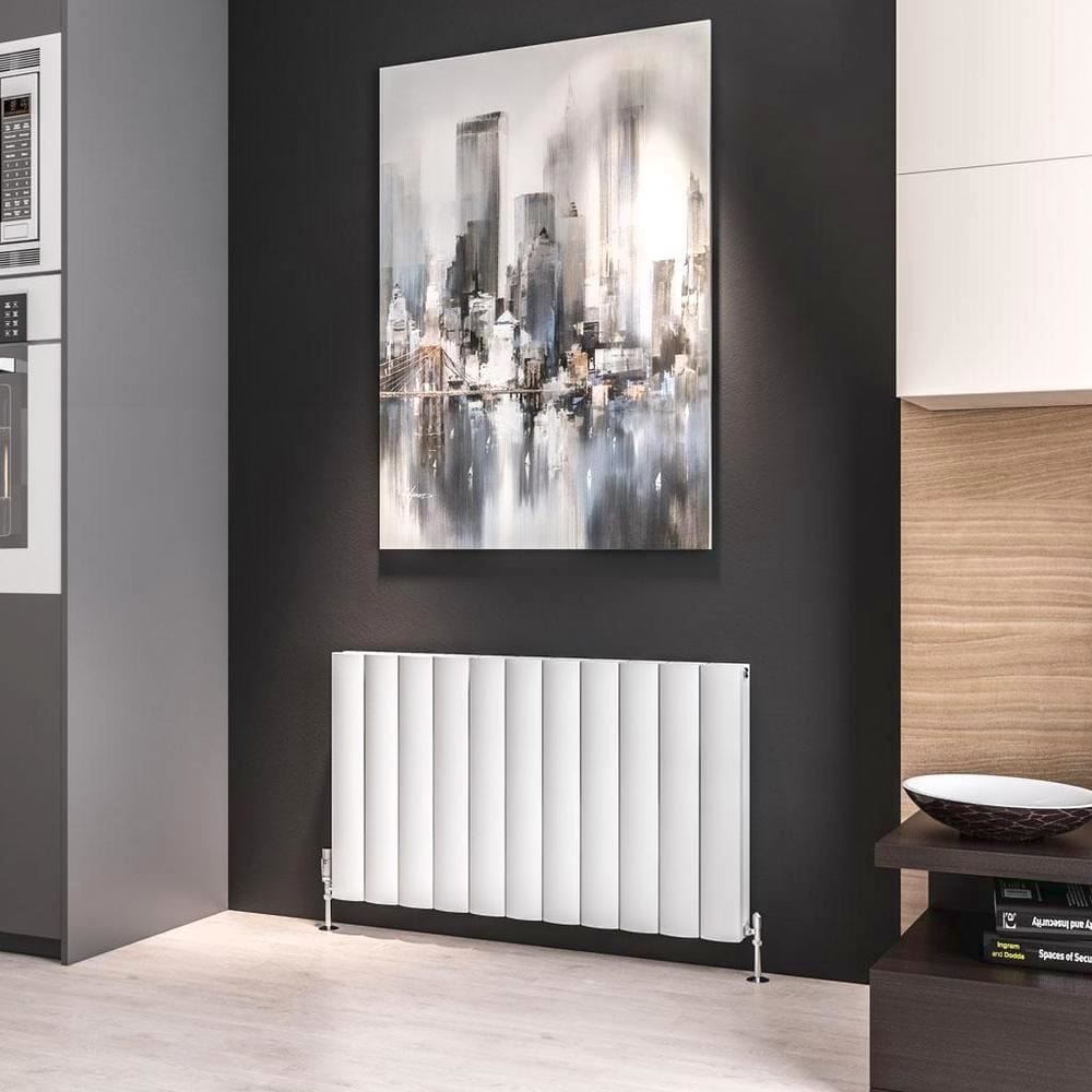 Eastbrook Panel Radiator 600 x 1040 / Dual Fuel Eastbrook Guardia Straight Horizontal Aluminium in Matt White