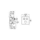Roca Concealed Shower Valve Roca T-3000 Square Bath Shower Mixer with Built-In Valve