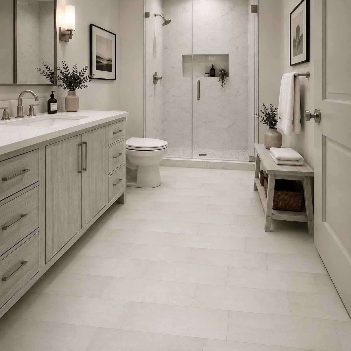 UK Bathroom Store Click Flooring Aquarius Monti SPC Tile Click Flooring - 100% Waterproof Rigid Core with Built-In Underlay