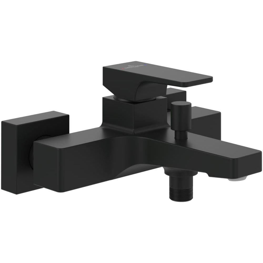 Villeroy & Boch Bath Shower Mixer Matt Black Villeroy & Boch Architectura Square Wall Mounted Bath and Shower Mixer Tap