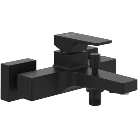 Villeroy & Boch Bath Shower Mixer Matt Black Villeroy & Boch Architectura Square Wall Mounted Bath and Shower Mixer Tap