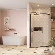 Crosswater Quadrant Shower Enclosure 800 x 800 / Matt Black Crosswater Asura 8mm Quadrant Sliding Shower Door
