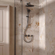 UK Bathroom Store Concealed Shower Set Slate / Wall Arm / 300mm Crosswater Module Shower Set 2 with Riser Rail Kit and Overhead Shower