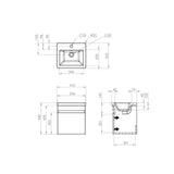 Saneux Wall Mounted Vanity Unit Saneux Air Vanity Unit With Basin - 400 X 350mm - One Drawer - Wall Mounted