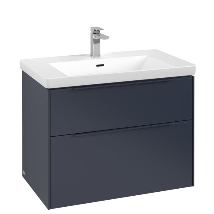 Villeroy & Boch Wall Mounted Vanity Unit Villeroy & Boch Subway 3.0 Wall Hung 800mm Two Drawer Vanity Unit with Basin