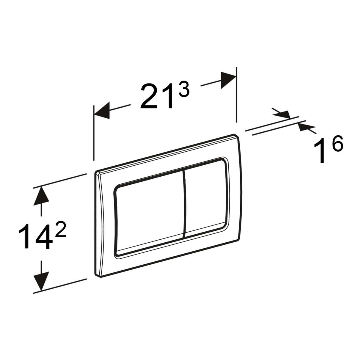 Geberit Flush Plate Geberit Alpha Flush Plate with Square Buttons