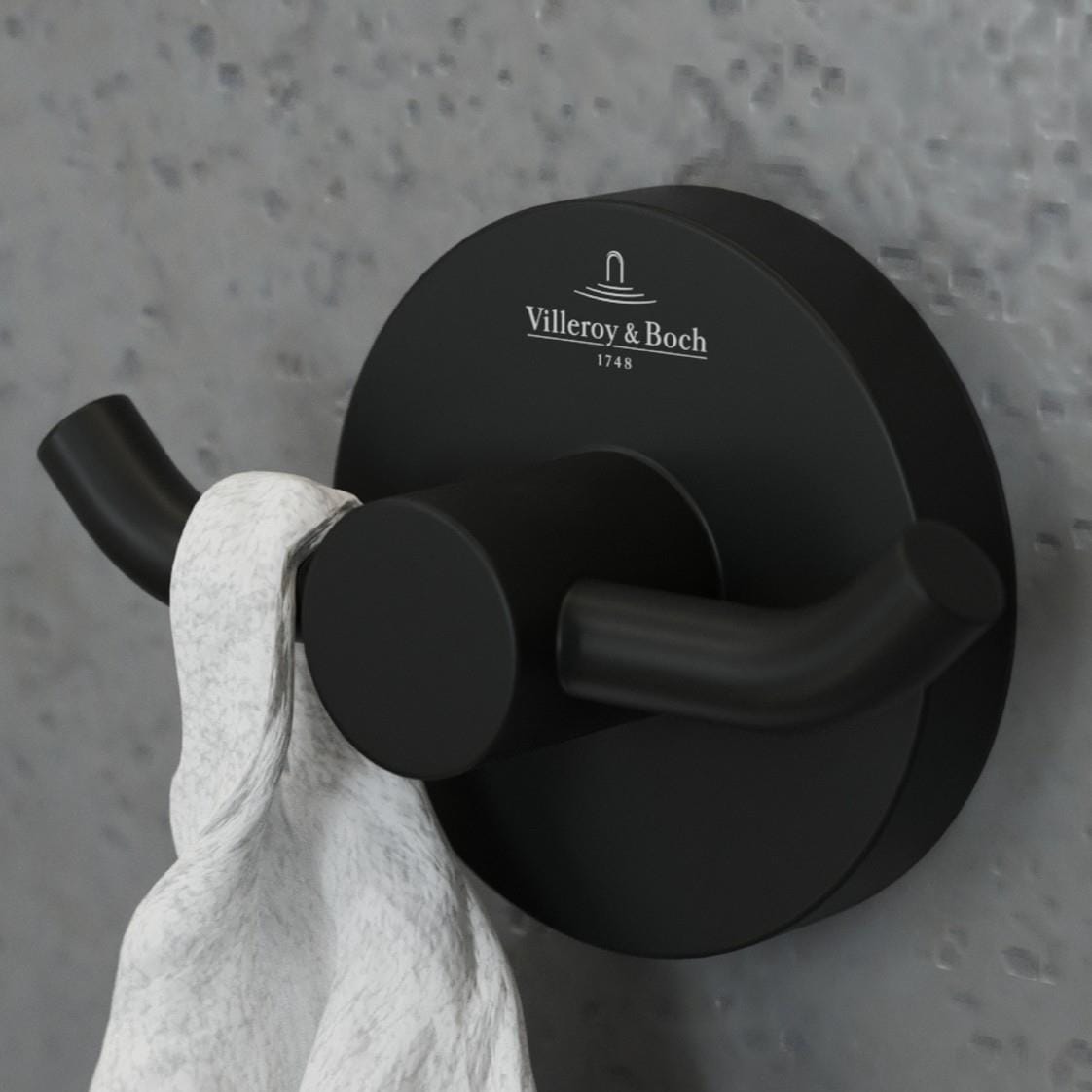 Villeroy & Boch Robe Hook Matt Black Villeroy & Boch Elements - Tender Double Robe Hook