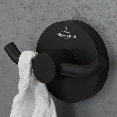 Villeroy & Boch Robe Hook Matt Black Villeroy & Boch Elements - Tender Double Robe Hook