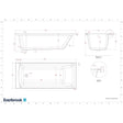 Eastbrook Single Ended Bath 1650 x 700mm / 5mm Eastbrook Rockall Single Ended Bath