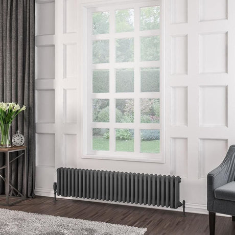 Eastbrook Rivassa Traditional 3 Column Radiator in Matt Anthracite