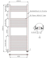 Aquarius Bathrooms Ladder Rail Aquarius Noir Central Heating Towel Rail in Matt Black