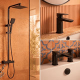 Aquarius Bathrooms Exposed Shower Set Aquarius Hydro Complete Shower Brassware Pack with Basin Mixer, Bath Mixer & Round Exposed Shower
