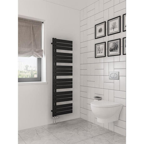 Eastbrook Helmsley Straight Vertical Designer Towel Rail in Matt Black