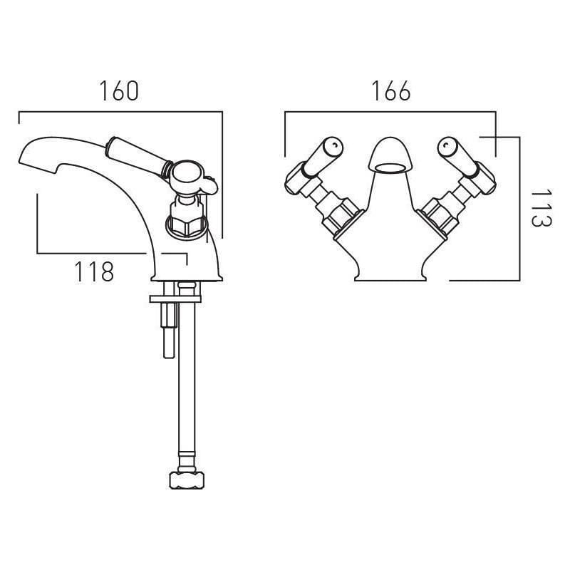 Vado Mono Basin Tap Booth & Co . Axbridge Lever Mono Basin Mixer Tap