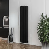 Eastbrook Panel Radiator 1800 x 375mm Eastbrook Guardia Straight Vertical Aluminium Radiator in Matt Black