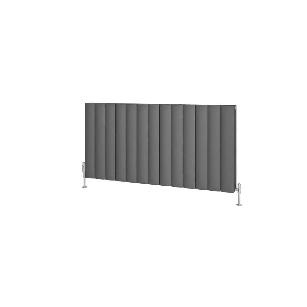 Eastbrook Panel Radiator Eastbrook Guardia Straight Horizontal Aluminium in Matt Anthracite