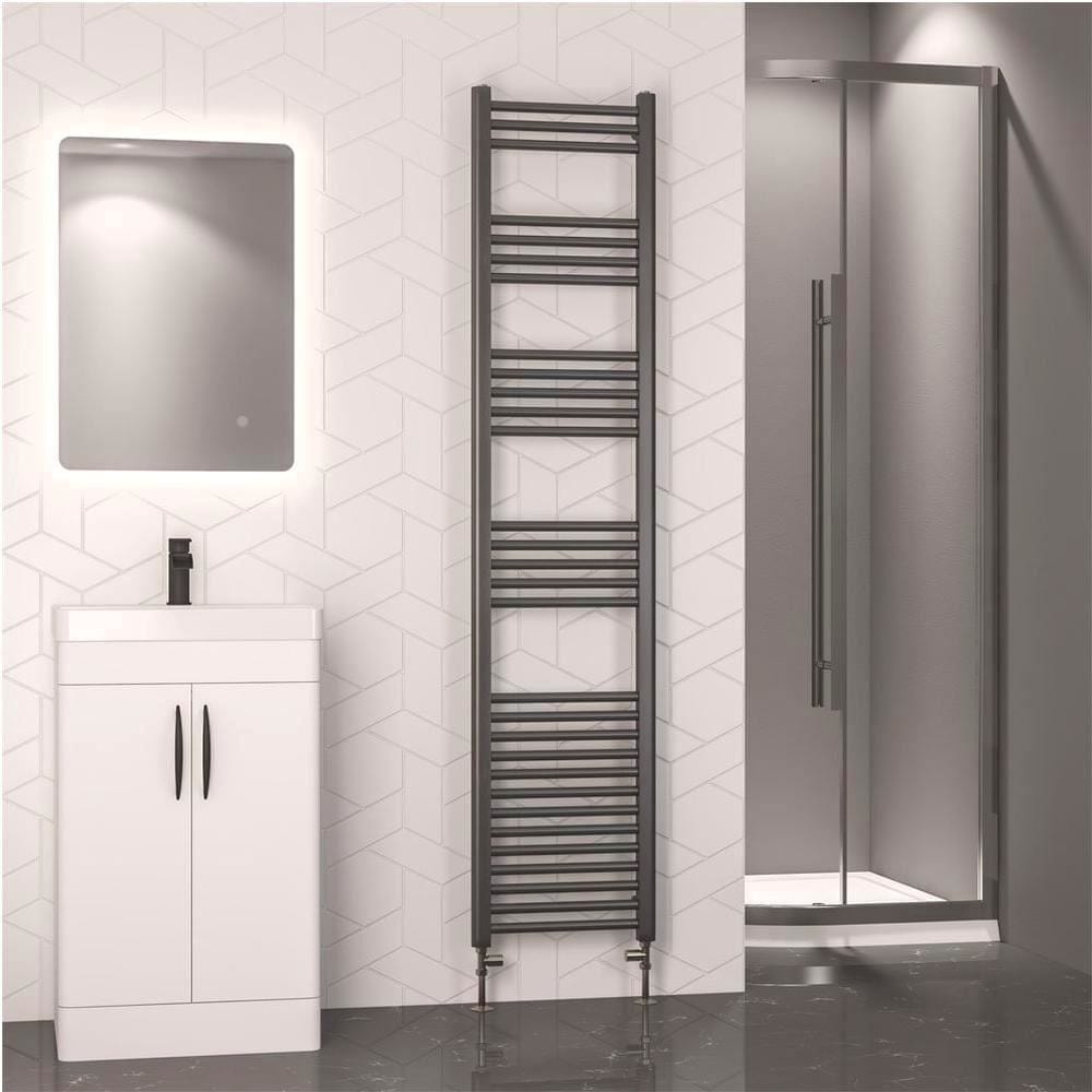 Eastbrook Ladder Rail 1800 x 400mm / Electric Only Eastbrook Wendover Straight Heated Towel Rail in Brushed Gunmetal