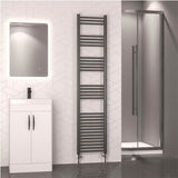 Eastbrook Ladder Rail 1800 x 400mm / Electric Only Eastbrook Wendover Straight Heated Towel Rail in Brushed Gunmetal
