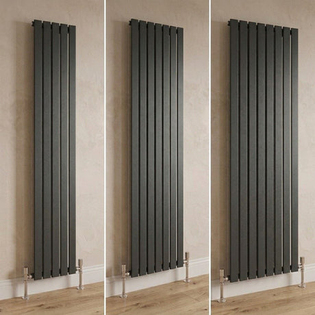 Aquarius Bathrooms Panel Radiator 1800 x 420mm / Anthracite Aquarius Flat Single Vertical Radiator