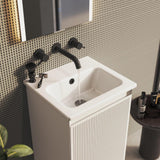 Saneux Cloakroom Vanity Unit Saneux Monument 400mm Wall Mounted One Door Vanity Unit with Basin