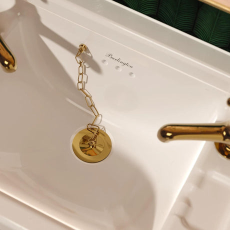 Burlington Basin Waste Gold Burlington Basin Plug and Chain (Slotted Waste)