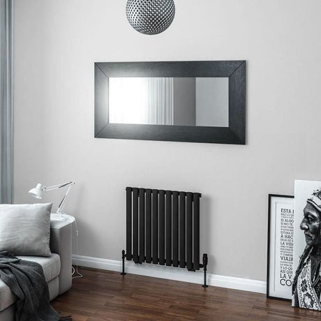Eastbrook Panel Radiator 600 x 648mm Eastbrook Tunstall Straight Horizontal Designer Radiator in Matt Black