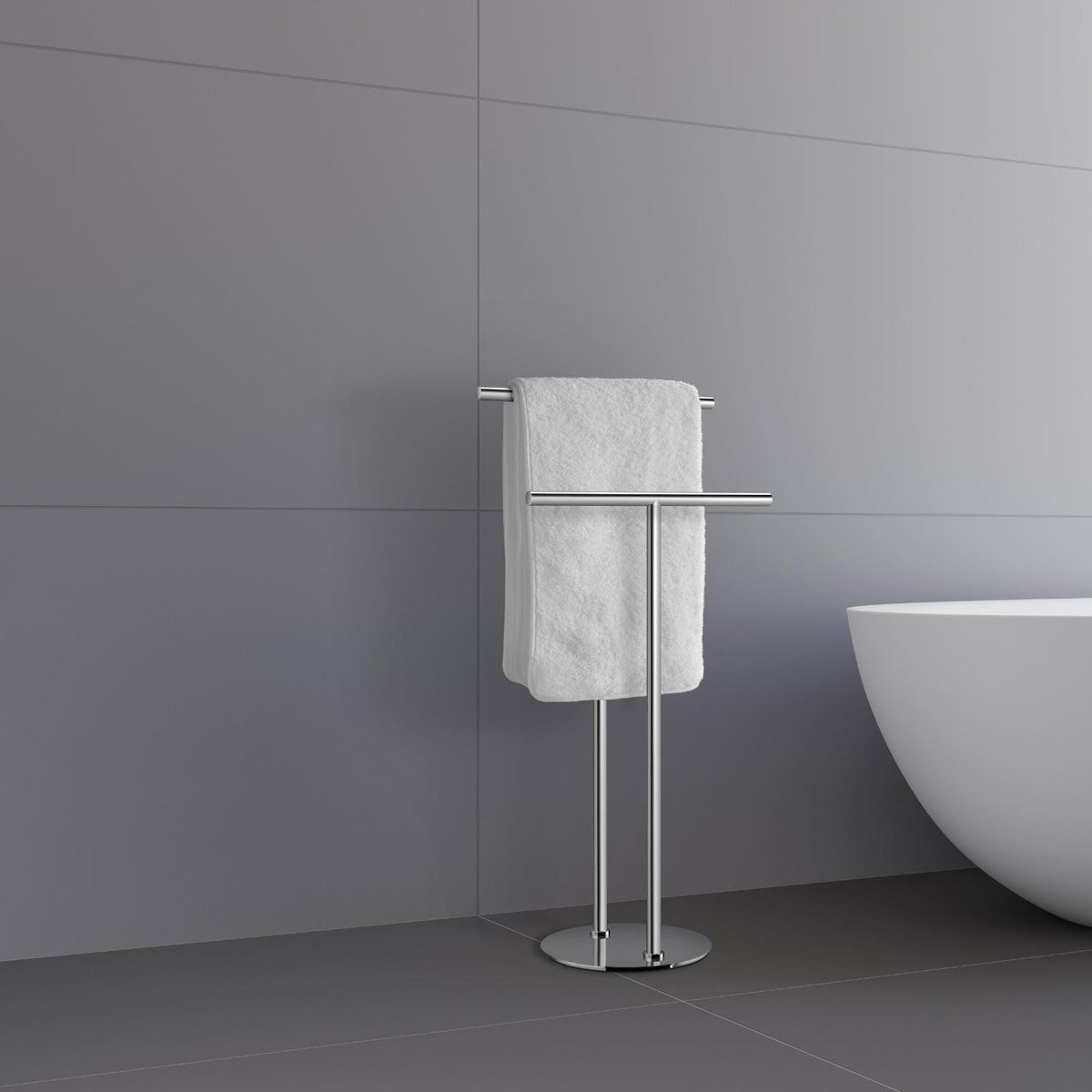 Smedbo Towel Rails and Rings Smedbo Outline Freestanding Double Towel Rail