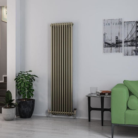 Eastbrook Column Radiator 1800 x 473 / Central Heating Eastbrook Rivassa Traditional 2 Column Radiator in Bronze Effect