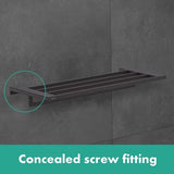 Hansgrohe Shelf Hansgrohe Addstoris Towel Rack with Towel Rail in Matt Black