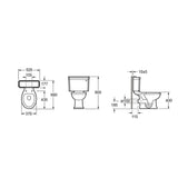 Imex Close Coupled Toilet Imex Wyndham Traditional Open Back Close Coupled Toilet with Soft Close Wooden Seat