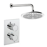 UK Bathroom Store Concealed Shower Set Chrome / Wall Arm / 300mm Crosswater Crossbox Shower Set 1 - 1 Outlet with Fixed Overhead Shower