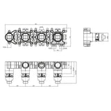 UK Bathroom Store Concealed Shower Set Crosswater Module Plus Push Shower Set 2 - 2 Outlet with Revive Steel Overhead and Pencil Handset