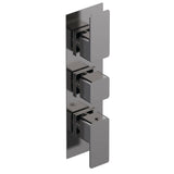 Aquarius Bathrooms Concealed Shower Valve Brushed Pewter Aquarius Tetra 2-Outlet Triple Handle Thermostatic Concealed Valve